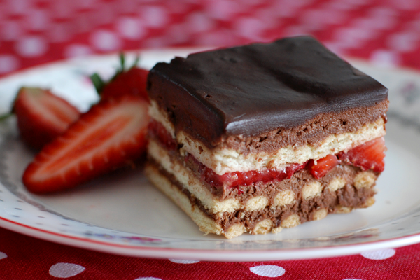Gâteau petits beurre chocolat et fraises1